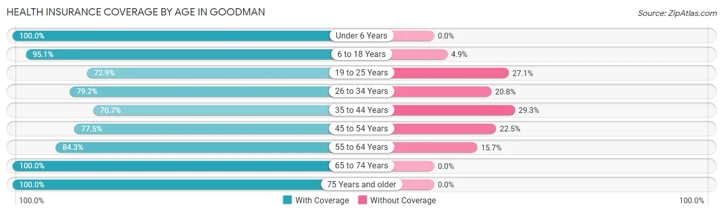 Health Insurance Coverage by Age in Goodman