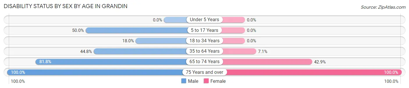 Disability Status by Sex by Age in Grandin
