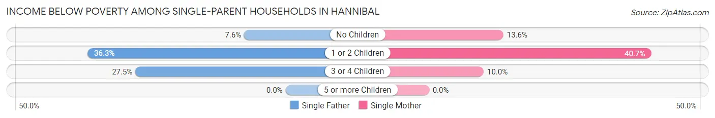 Income Below Poverty Among Single-Parent Households in Hannibal