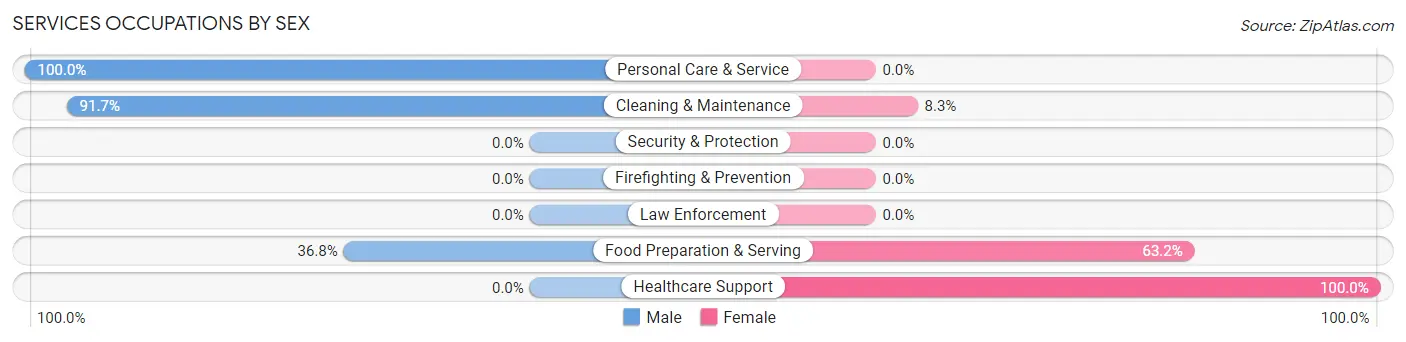 Services Occupations by Sex in Hardin