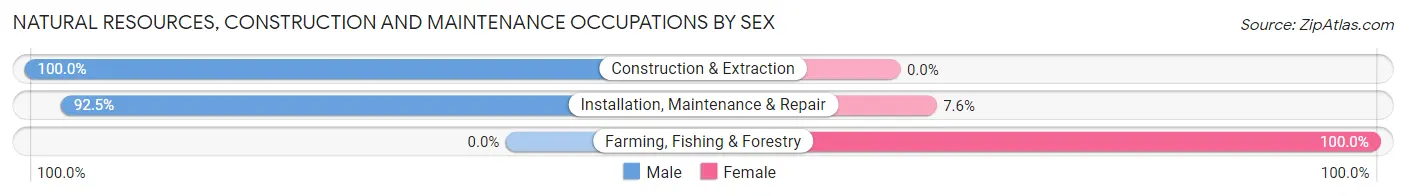 Natural Resources, Construction and Maintenance Occupations by Sex in Harrisonville