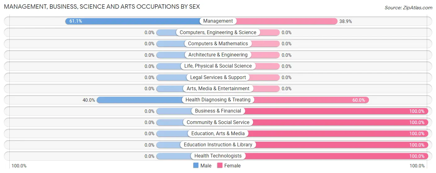 Management, Business, Science and Arts Occupations by Sex in Higbee