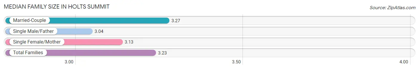 Median Family Size in Holts Summit