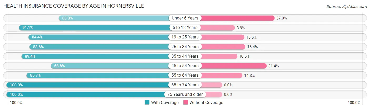 Health Insurance Coverage by Age in Hornersville