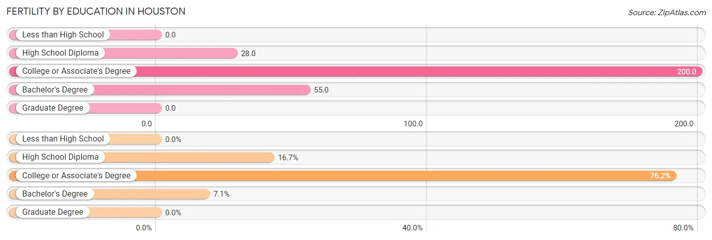 Female Fertility by Education Attainment in Houston