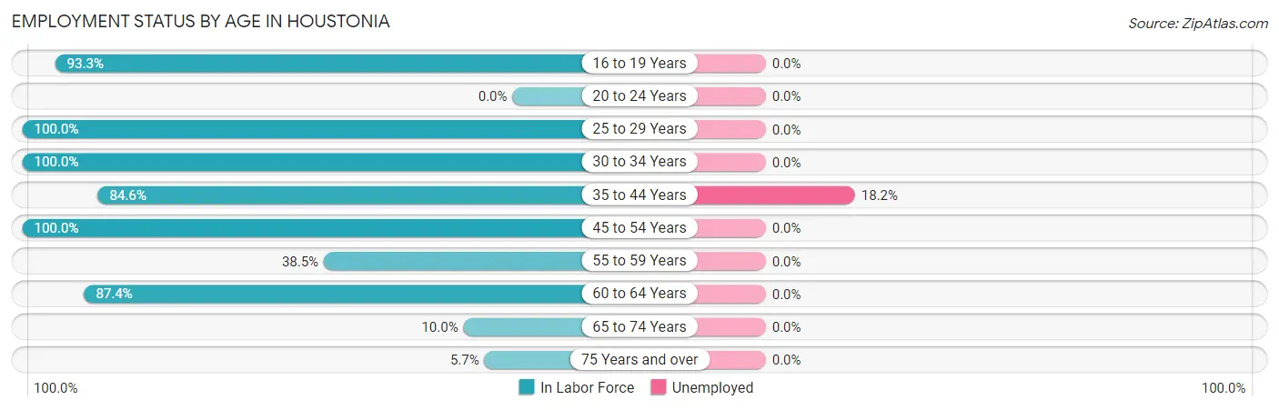 Employment Status by Age in Houstonia