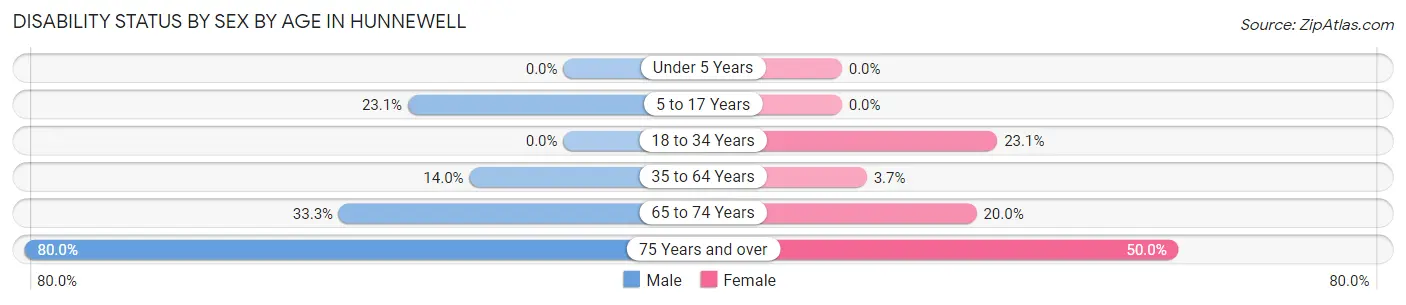 Disability Status by Sex by Age in Hunnewell