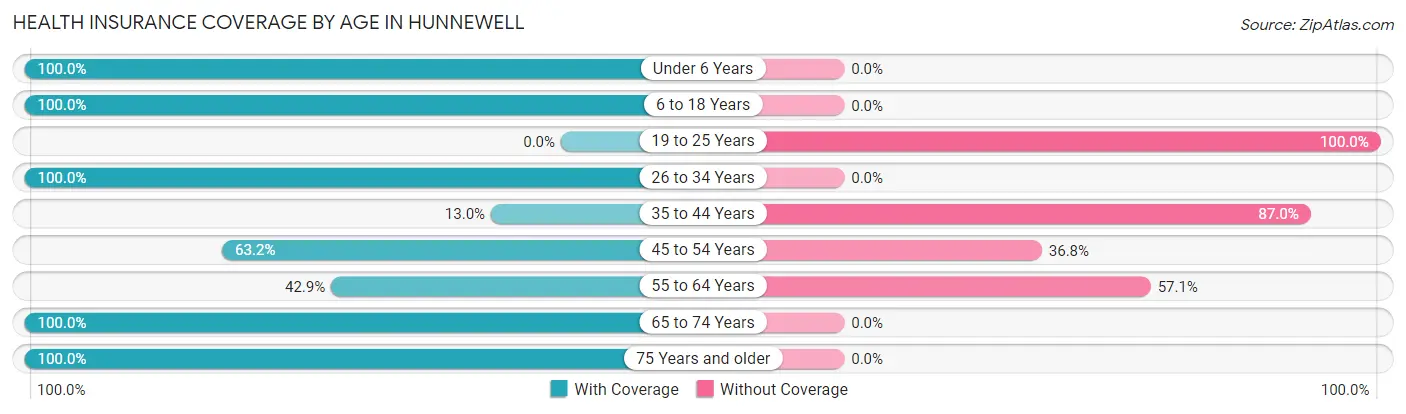 Health Insurance Coverage by Age in Hunnewell
