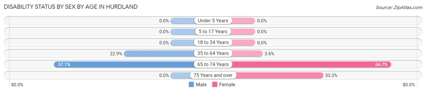 Disability Status by Sex by Age in Hurdland