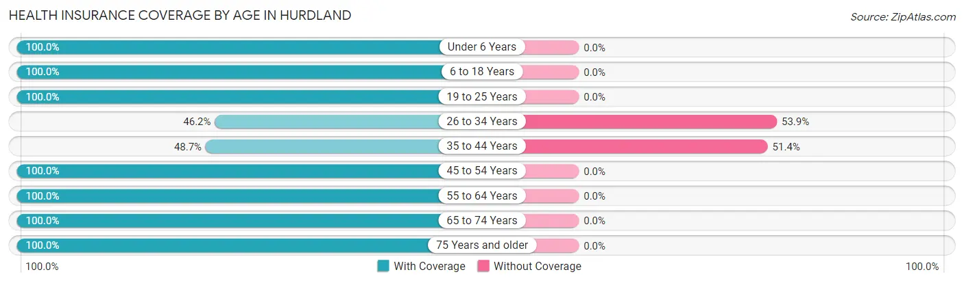 Health Insurance Coverage by Age in Hurdland