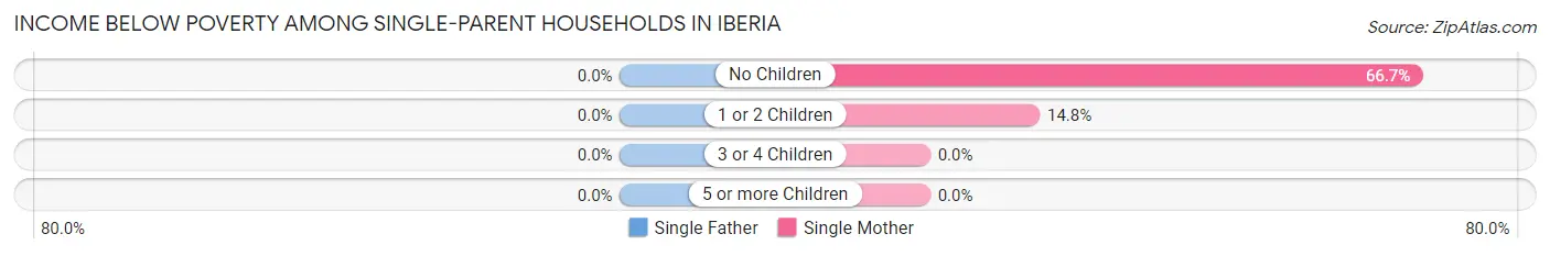 Income Below Poverty Among Single-Parent Households in Iberia