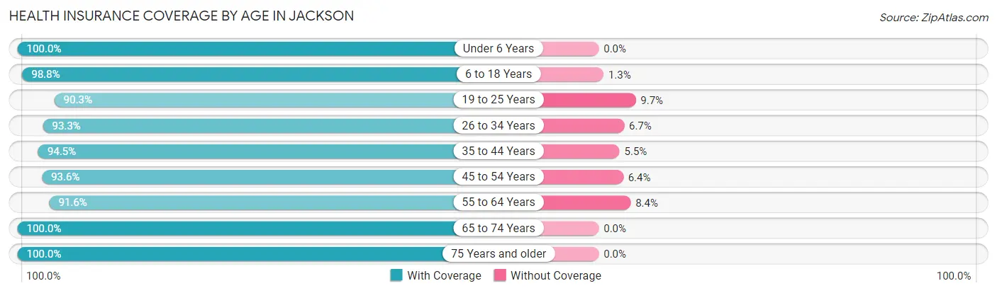 Health Insurance Coverage by Age in Jackson