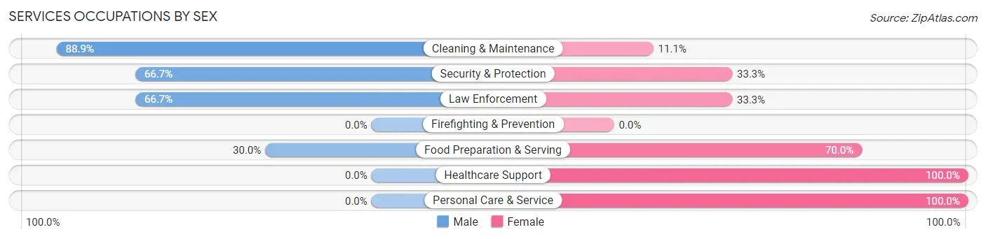 Services Occupations by Sex in Jamesport