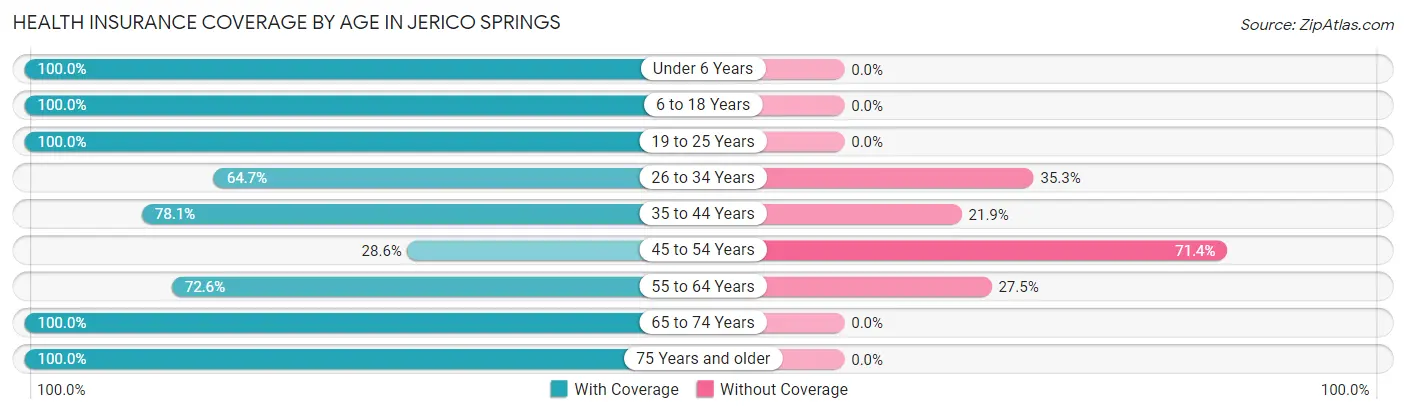 Health Insurance Coverage by Age in Jerico Springs