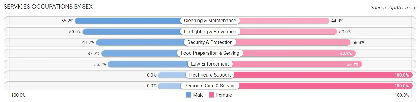 Services Occupations by Sex in Kahoka