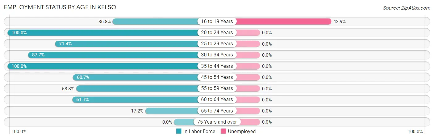 Employment Status by Age in Kelso