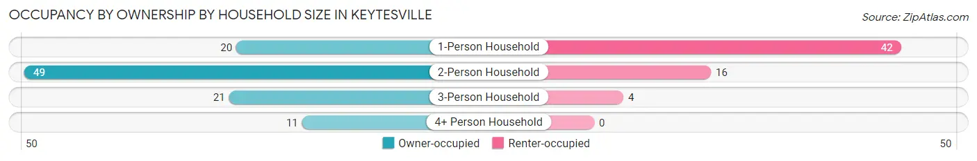 Occupancy by Ownership by Household Size in Keytesville