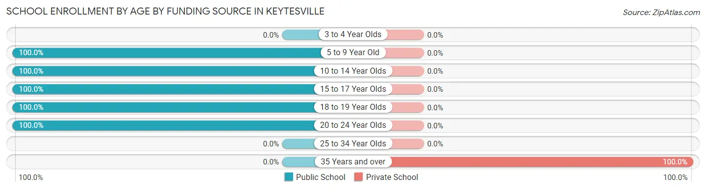 School Enrollment by Age by Funding Source in Keytesville