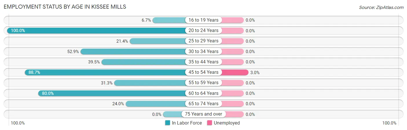 Employment Status by Age in Kissee Mills