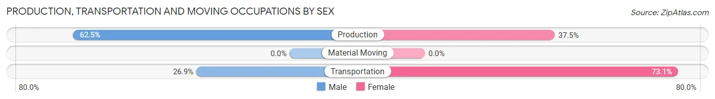 Production, Transportation and Moving Occupations by Sex in Kissee Mills