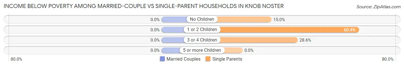 Income Below Poverty Among Married-Couple vs Single-Parent Households in Knob Noster