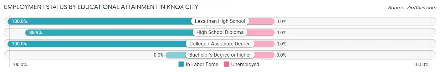 Employment Status by Educational Attainment in Knox City