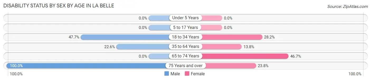 Disability Status by Sex by Age in La Belle