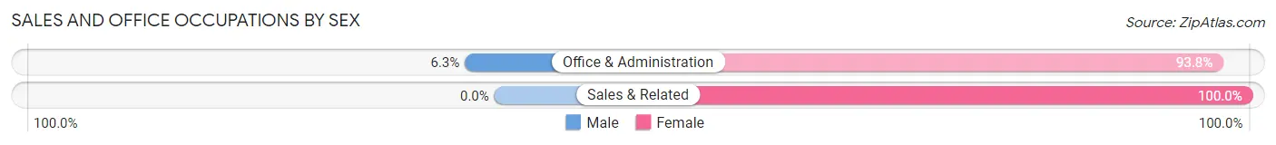 Sales and Office Occupations by Sex in La Belle