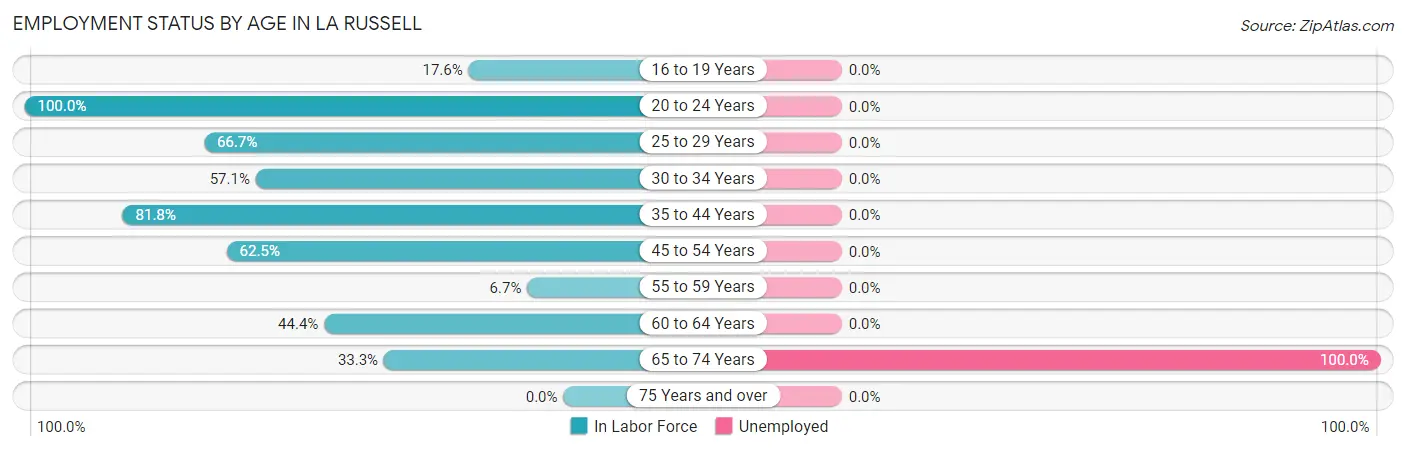 Employment Status by Age in La Russell