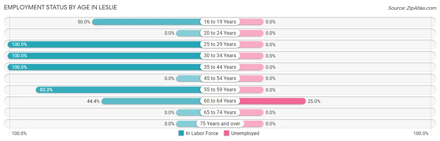 Employment Status by Age in Leslie
