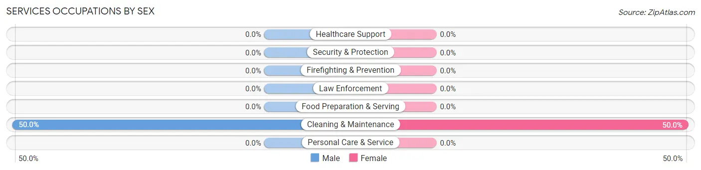 Services Occupations by Sex in Leslie