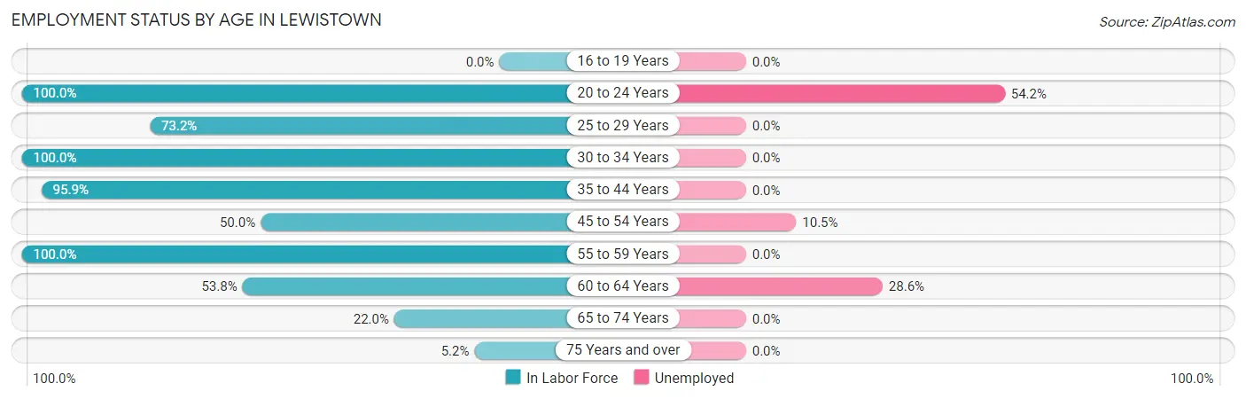Employment Status by Age in Lewistown