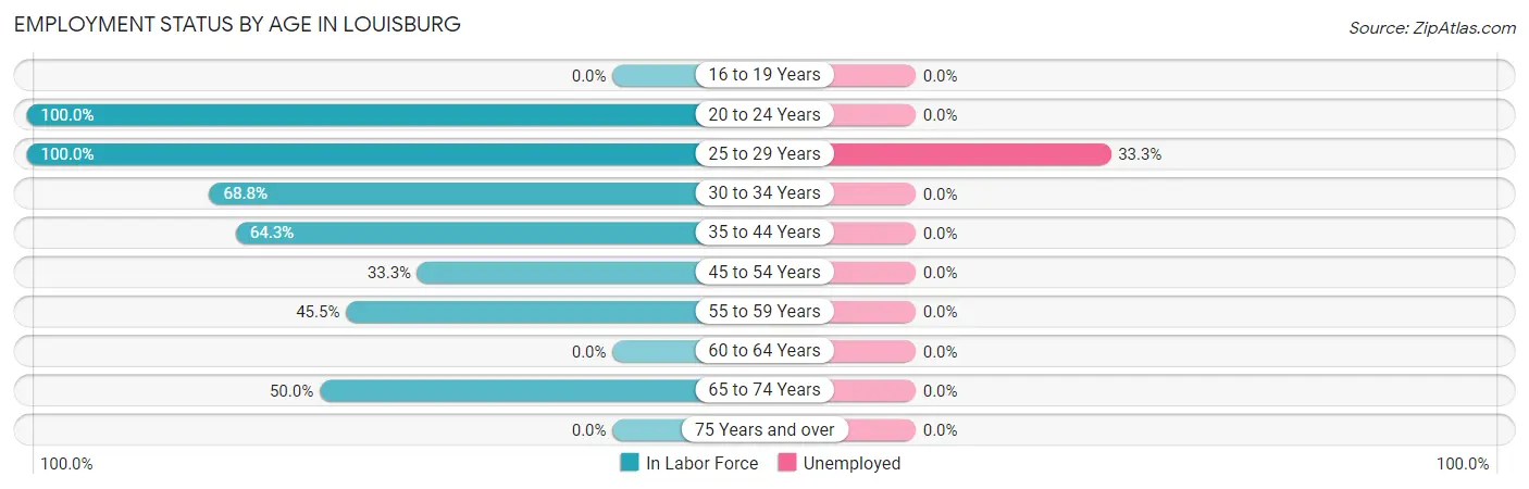 Employment Status by Age in Louisburg