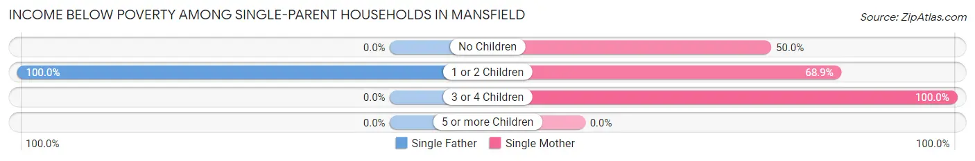 Income Below Poverty Among Single-Parent Households in Mansfield