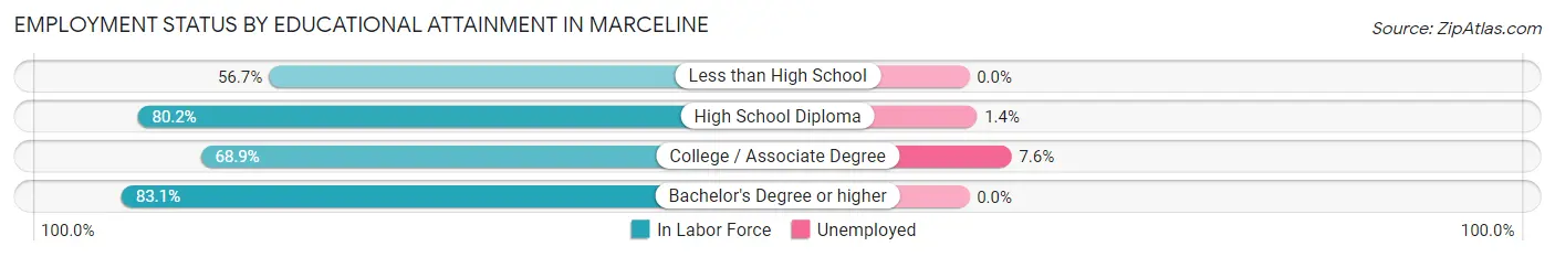Employment Status by Educational Attainment in Marceline