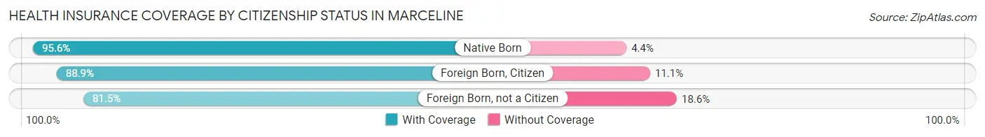 Health Insurance Coverage by Citizenship Status in Marceline