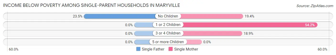 Income Below Poverty Among Single-Parent Households in Maryville