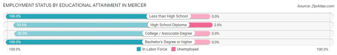 Employment Status by Educational Attainment in Mercer