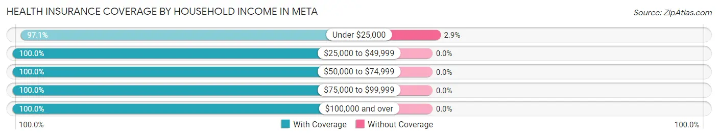 Health Insurance Coverage by Household Income in Meta