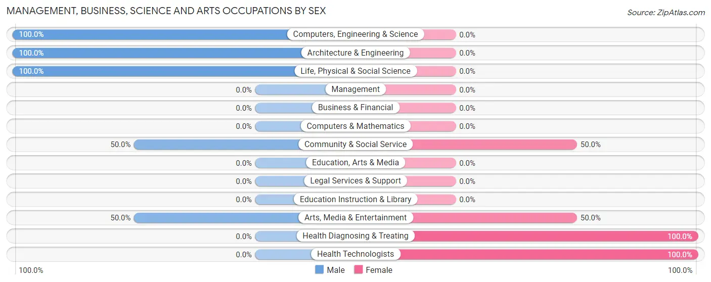 Management, Business, Science and Arts Occupations by Sex in Meta