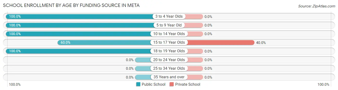 School Enrollment by Age by Funding Source in Meta