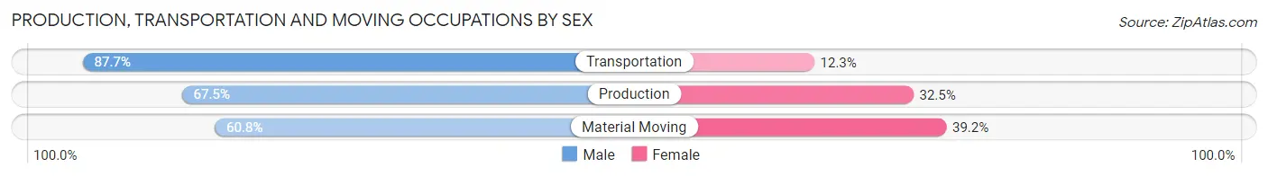 Production, Transportation and Moving Occupations by Sex in Mexico