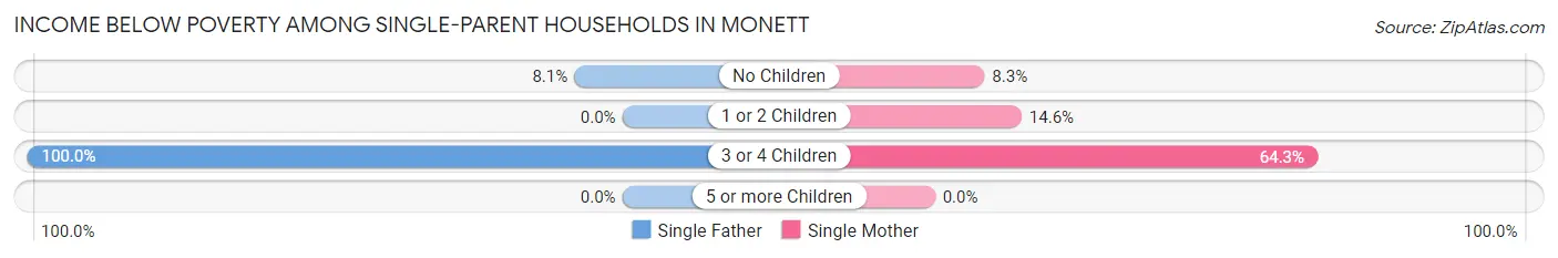 Income Below Poverty Among Single-Parent Households in Monett