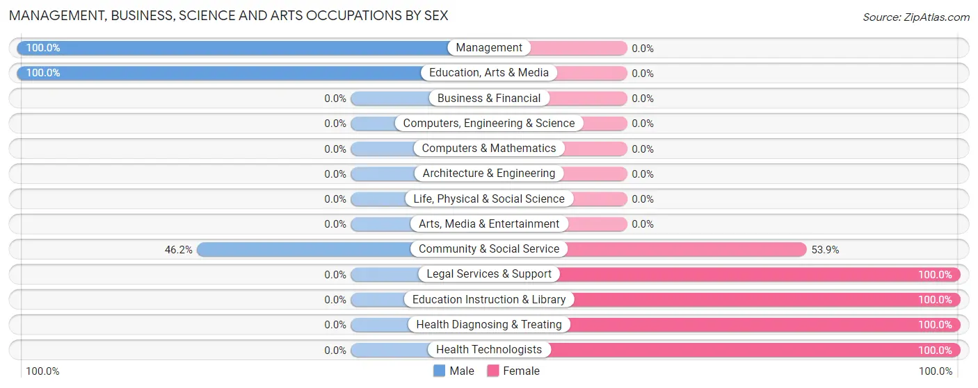 Management, Business, Science and Arts Occupations by Sex in Morehouse