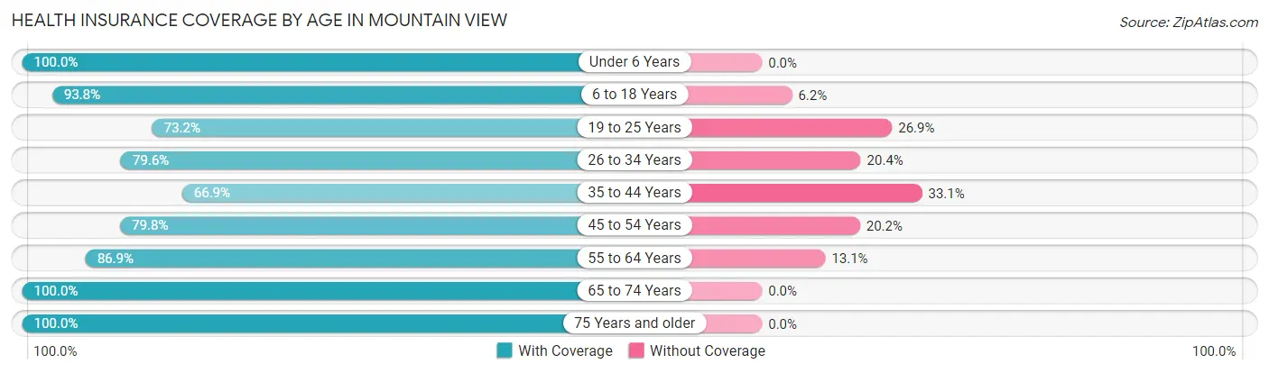 Health Insurance Coverage by Age in Mountain View