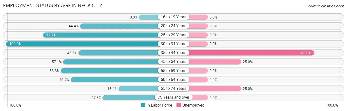 Employment Status by Age in Neck City