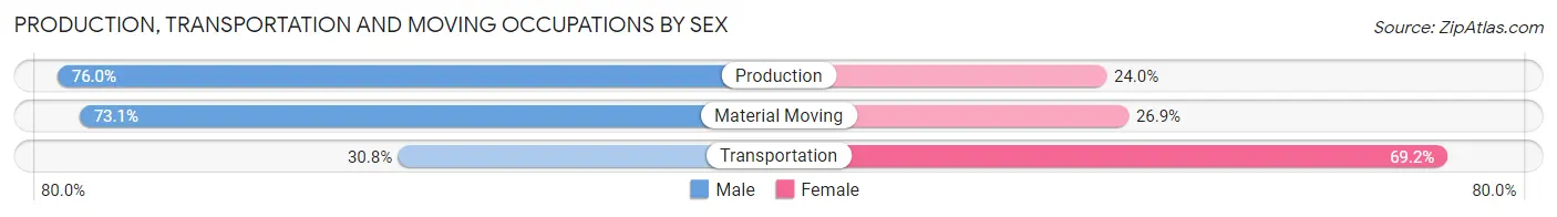 Production, Transportation and Moving Occupations by Sex in New Bloomfield
