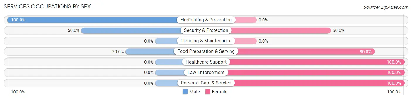 Services Occupations by Sex in New Cambria