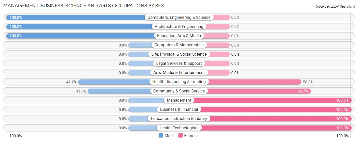 Management, Business, Science and Arts Occupations by Sex in New Hampton