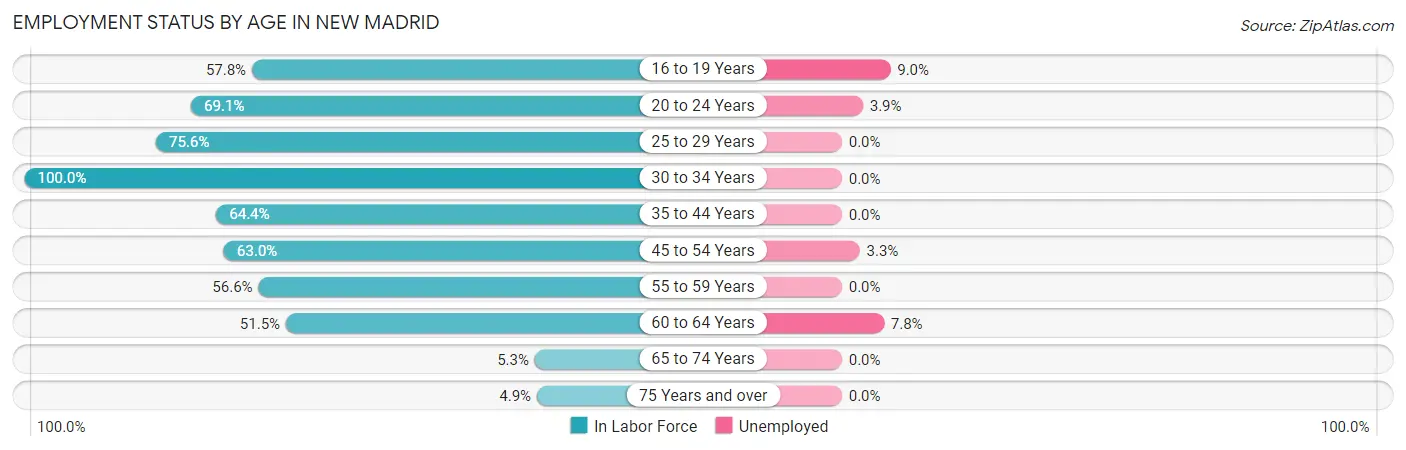 Employment Status by Age in New Madrid